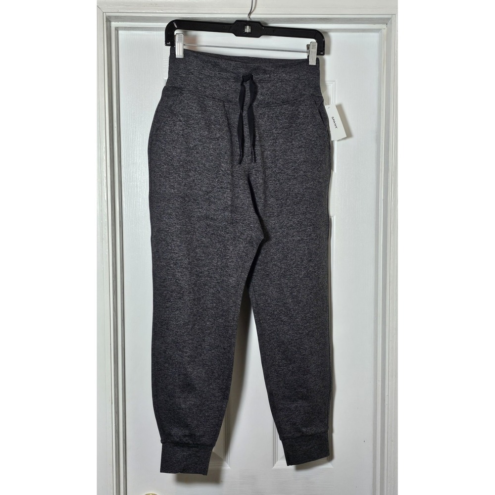 Spanx Sky Soft Slim Fit Jogger Pants Size Small Petite Black‎ Dash Heather